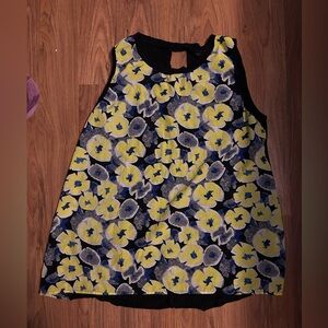 💥 5 for $15 Eclipse Yellow and Black Floral Tank Top